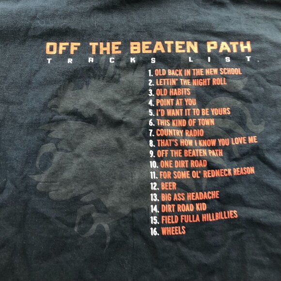 Gildan Mens T-Shirt Size XL Justin Moore Off The Beaten Path Graphic Tee Black - Picture 5 of 10